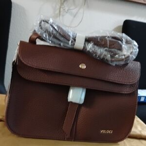 Brown Leather Women's Cross Body Bag Veloci